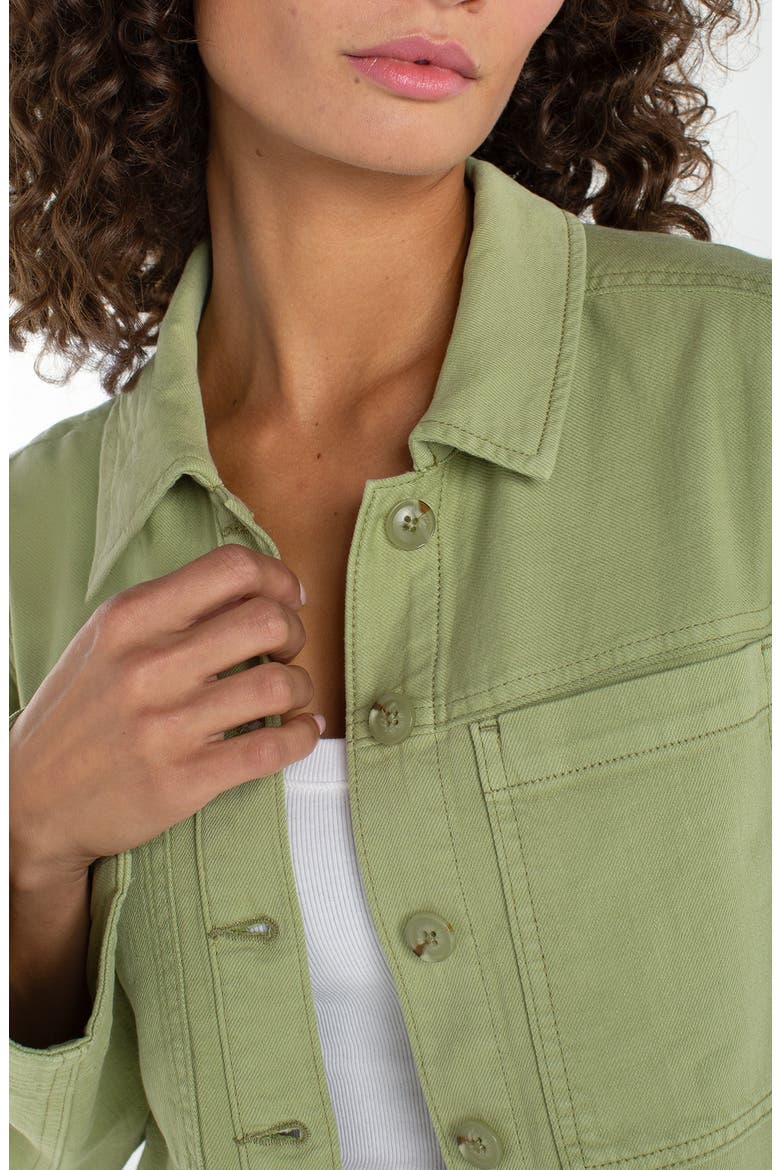 High/Low Denim Shacket, Alternate, color, LOTUS