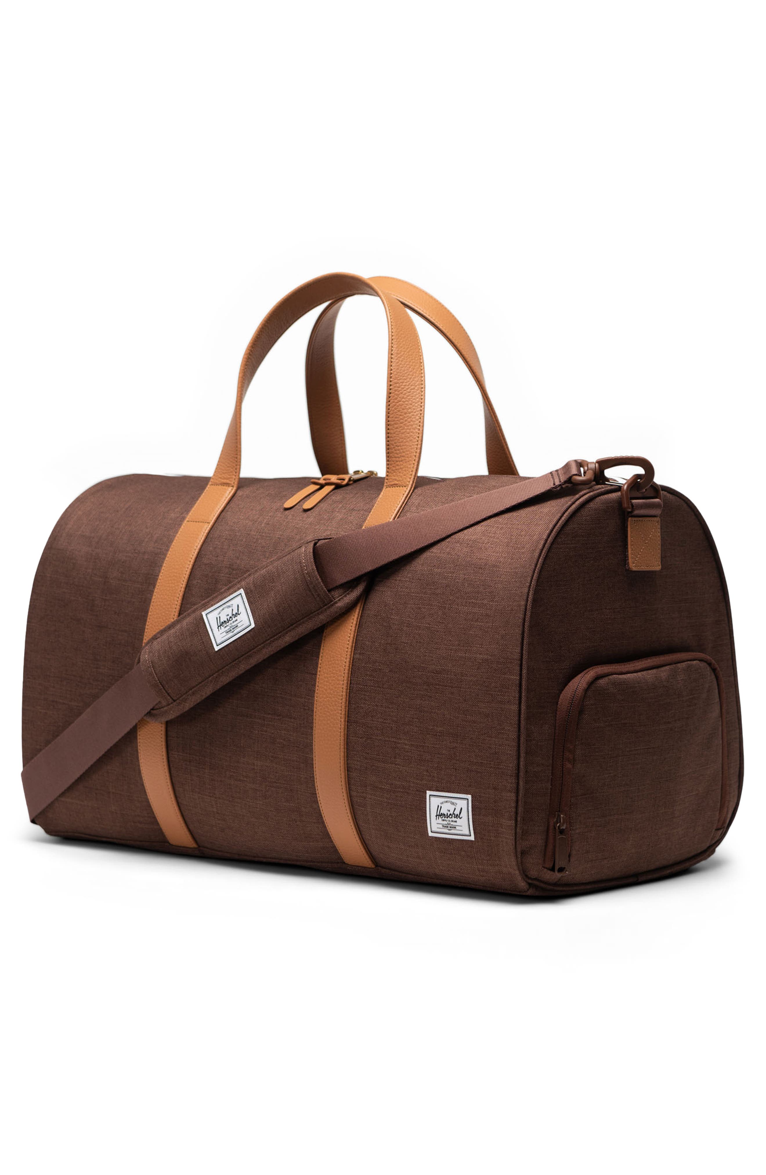 Herschel Supply Co. Novel Recycled Polyester Duffle Bag, Alternate, color, Potting Soil Crosshatch