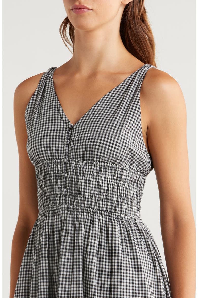Smocked Gingham Gingham Dress, Alternate, color, BLACK GINGHAM