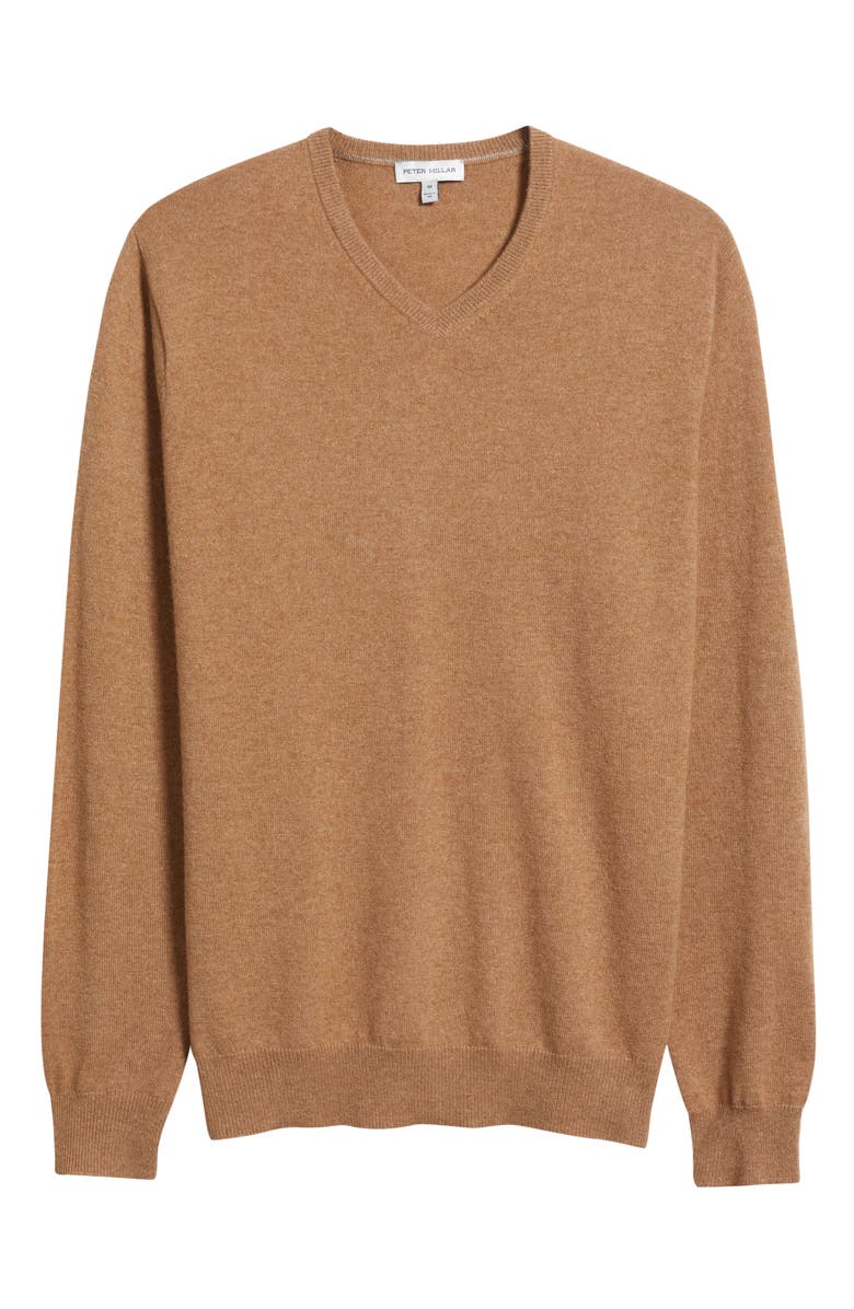 Peter Millar Crown Heritage Cashmere V-Neck Sweater, Alternate, color, British Tan