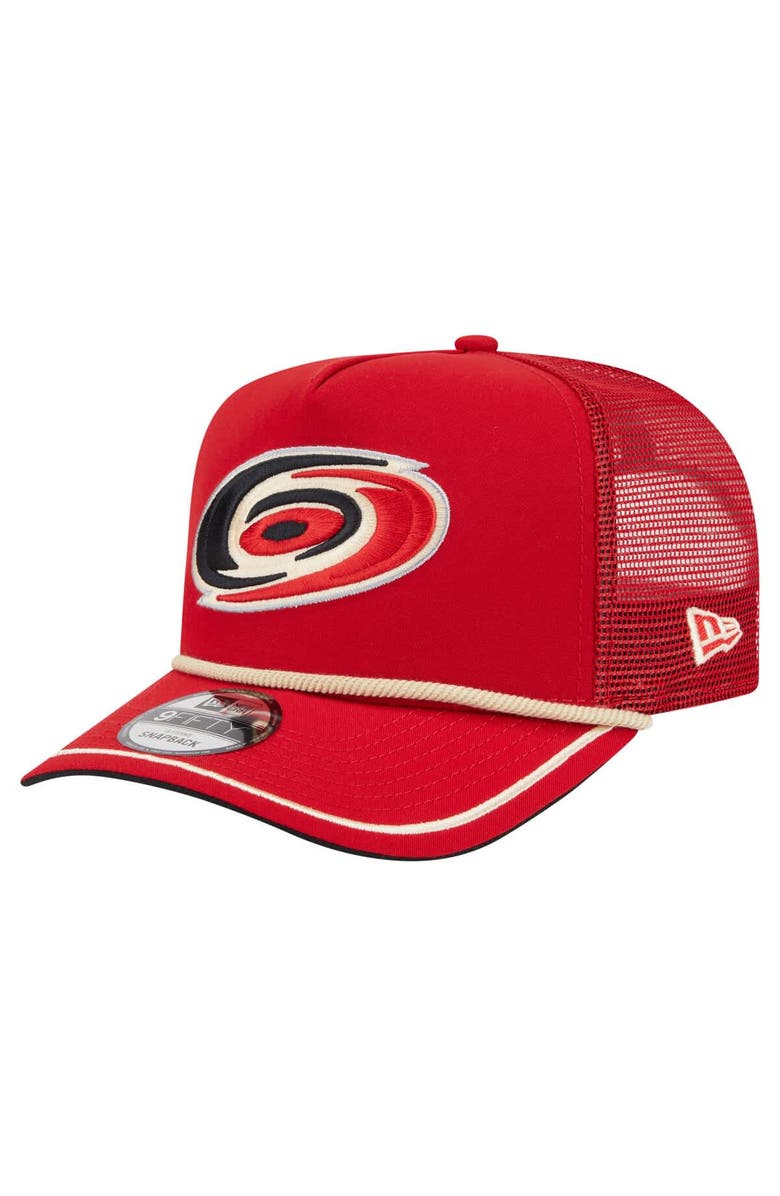New Era Men's New Era Red Carolina Hurricanes Vintage Team Rope A-Frame 9FIFTY Snapback Hat, Main, color, Red