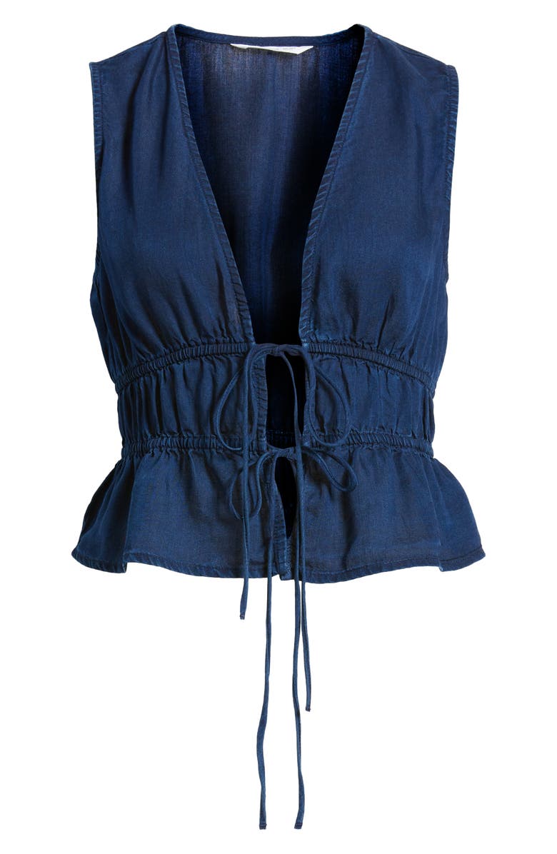 MANGO Milos Tie Front Sleeveless Top, Alternate, color,