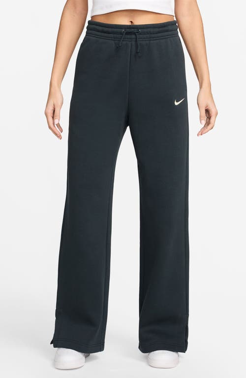Nike Sportswear Phoenix High Waist Wide Leg Sweatpants In Black
