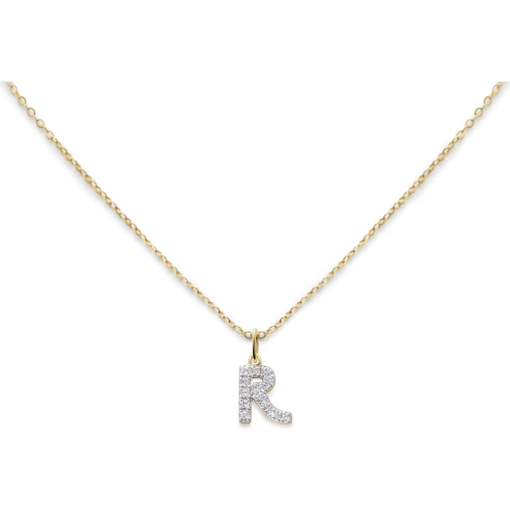 Monica Vinader Lab Created Diamond Initial Pendant Necklace In Metallic