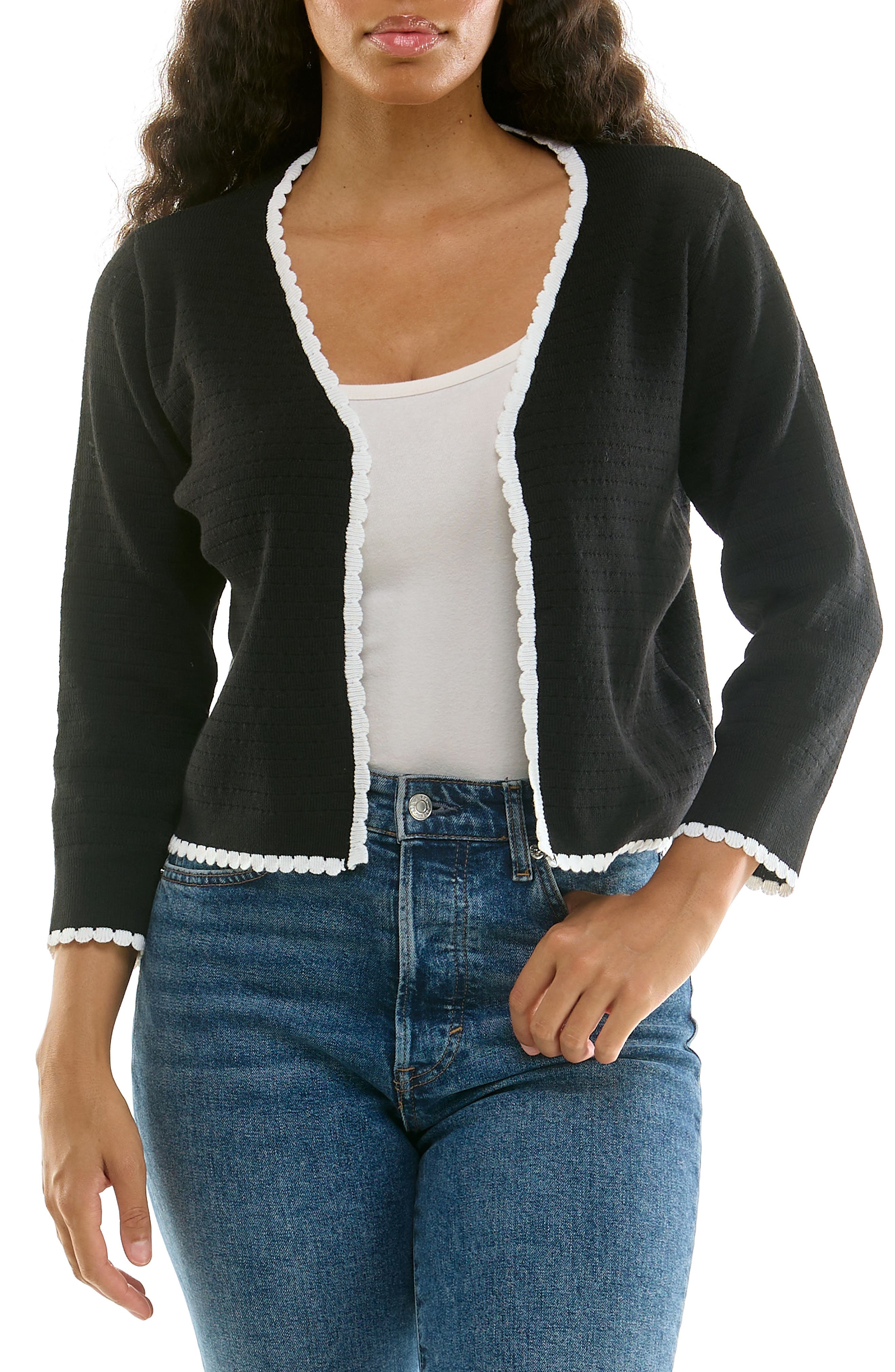 Nina Leonard Scalloped Bolero