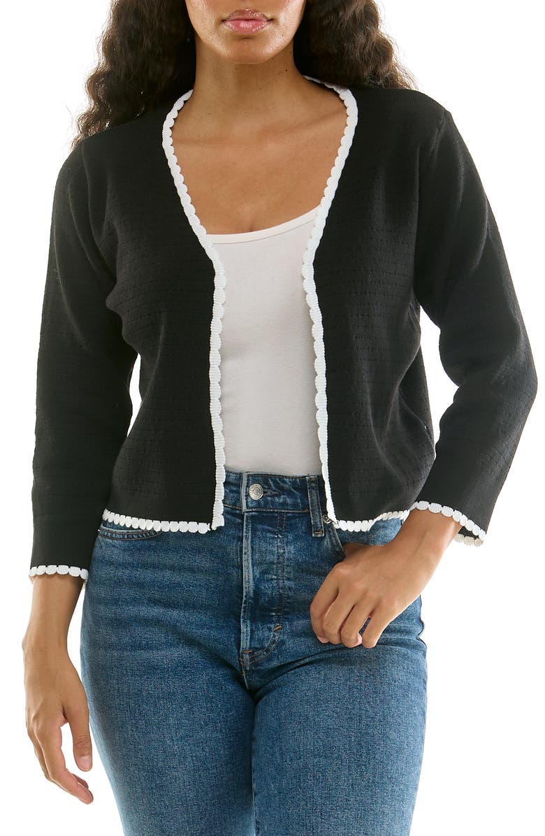 Nina Leonard Scalloped Bolero, Main, color,