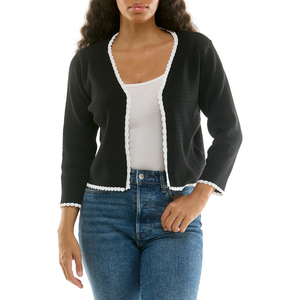 Nina Leonard Scalloped Bolero In Multi