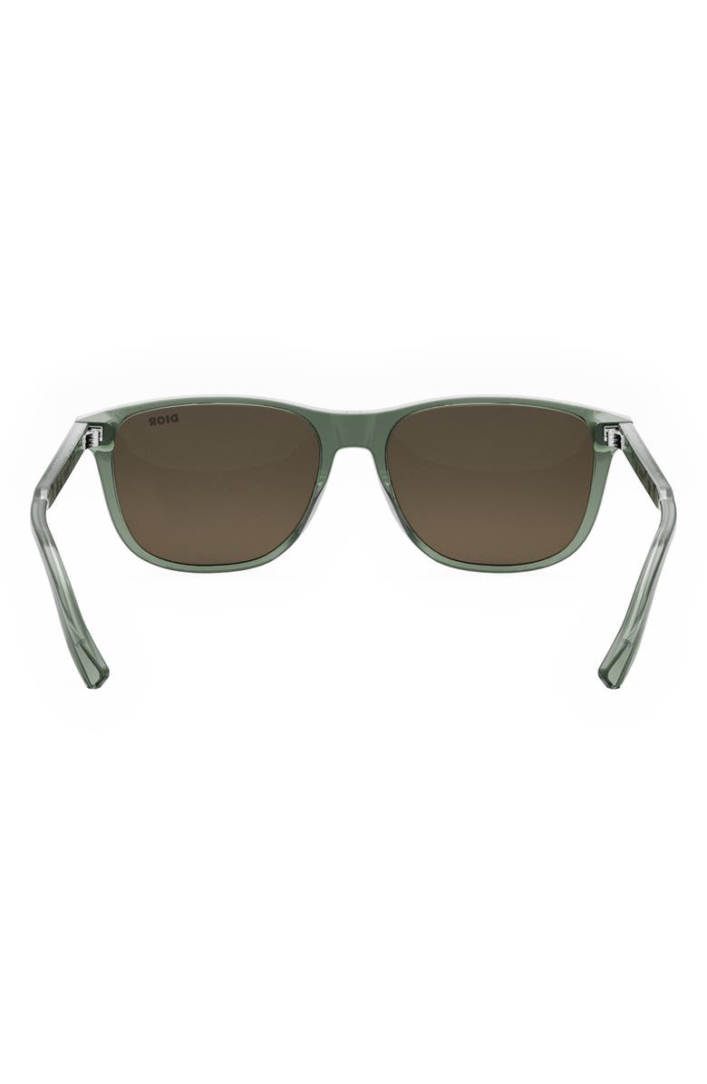 DIOR InDior S3I 56mm Rectangular Sunglasses, Alternate, color, Dark Green/ Other / Brown