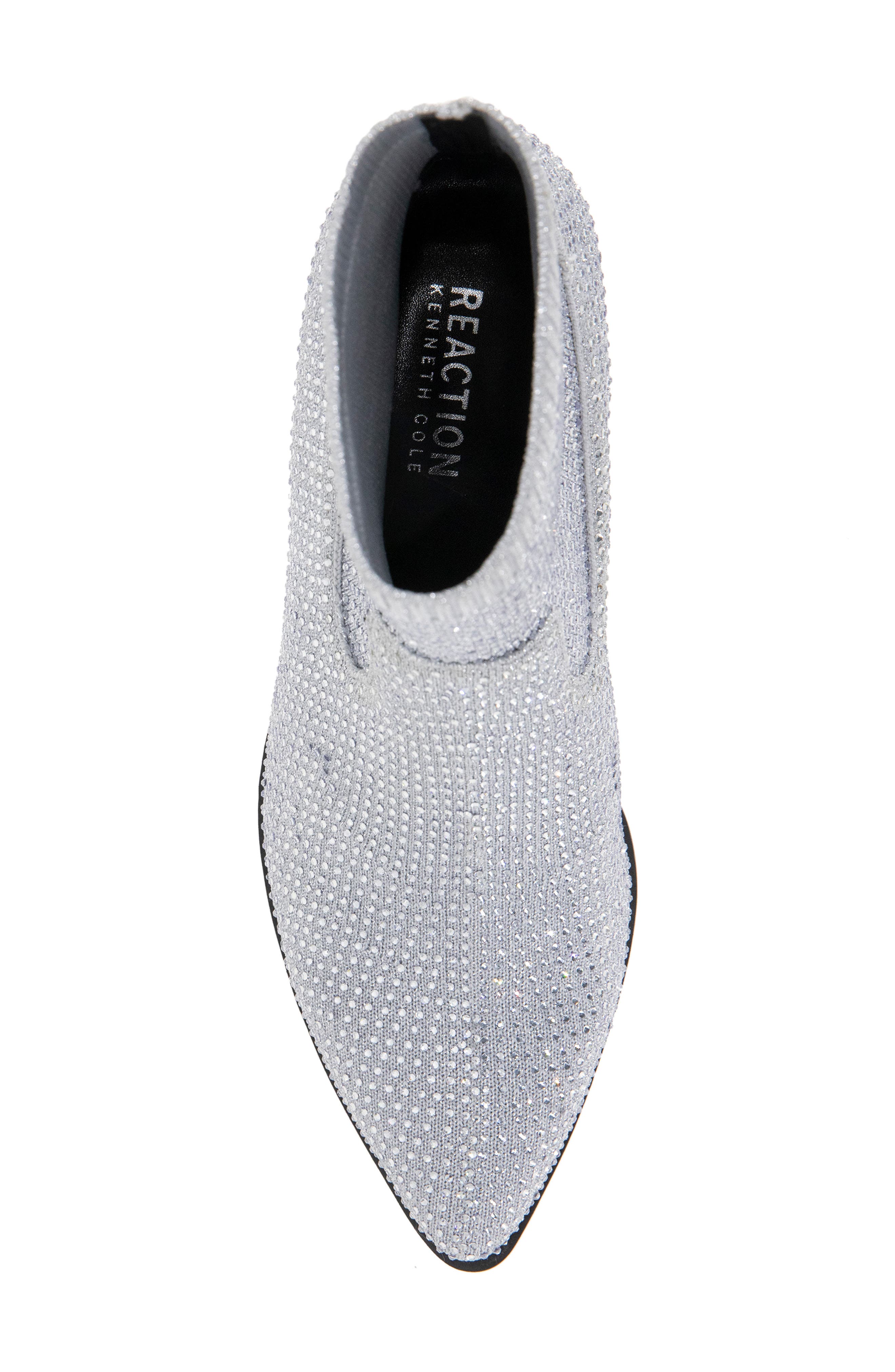 Jess Bejeweled Sock Bootie, Alternate, color, SILVER KNIT