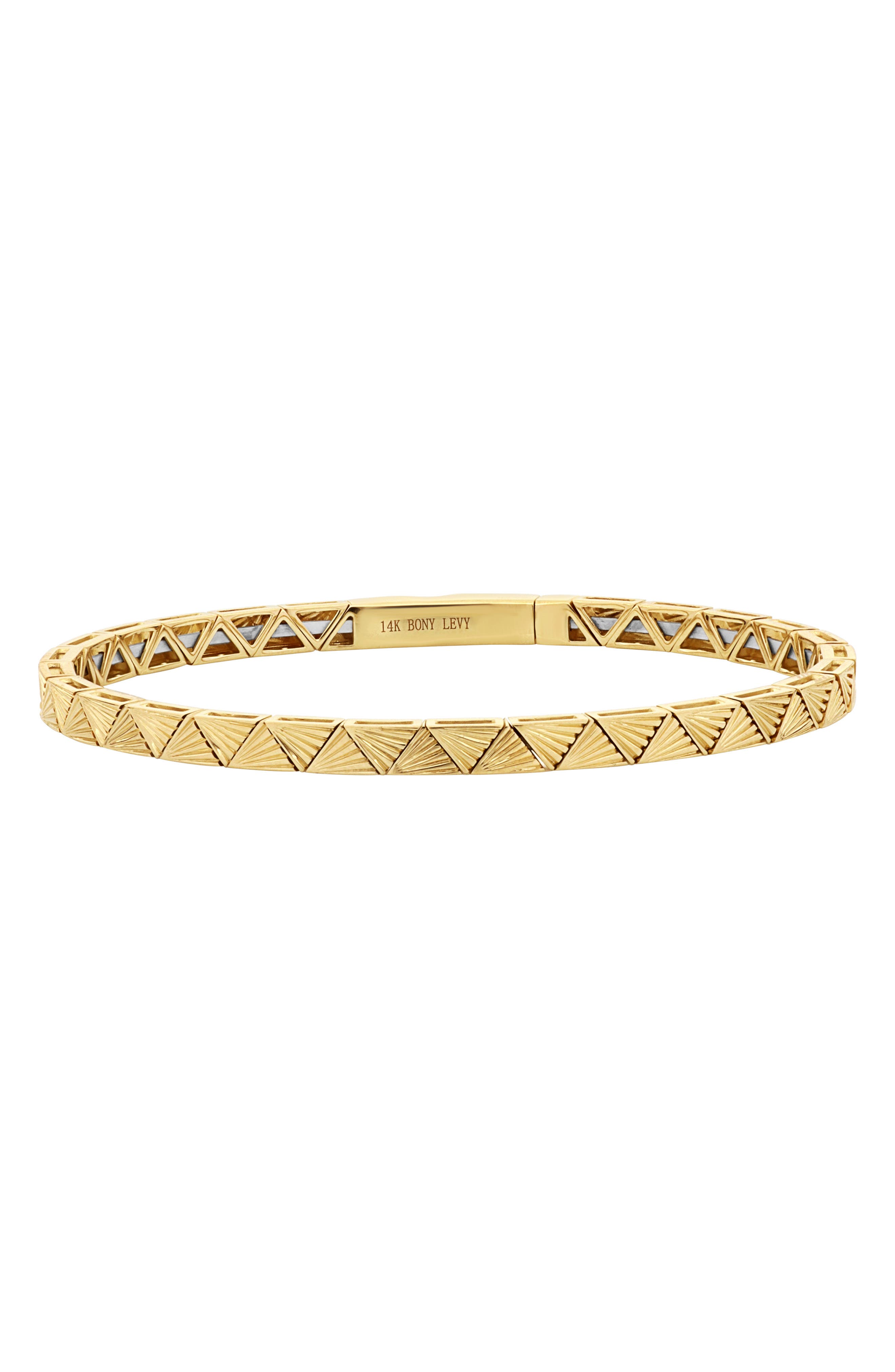 Bony Levy 14K Gold Pyramid Flexible Bracelet in 14K Yellow Gold 