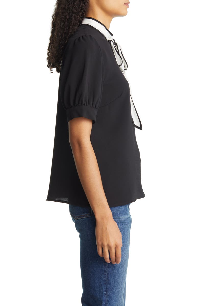 CeCe Tie Neck Puff Sleeve Blouse, Alternate, color,