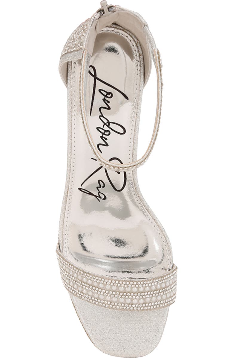 LONDON RAG Mejuri Faux Pearl Embellished Platform Sandal, Alternate, color,