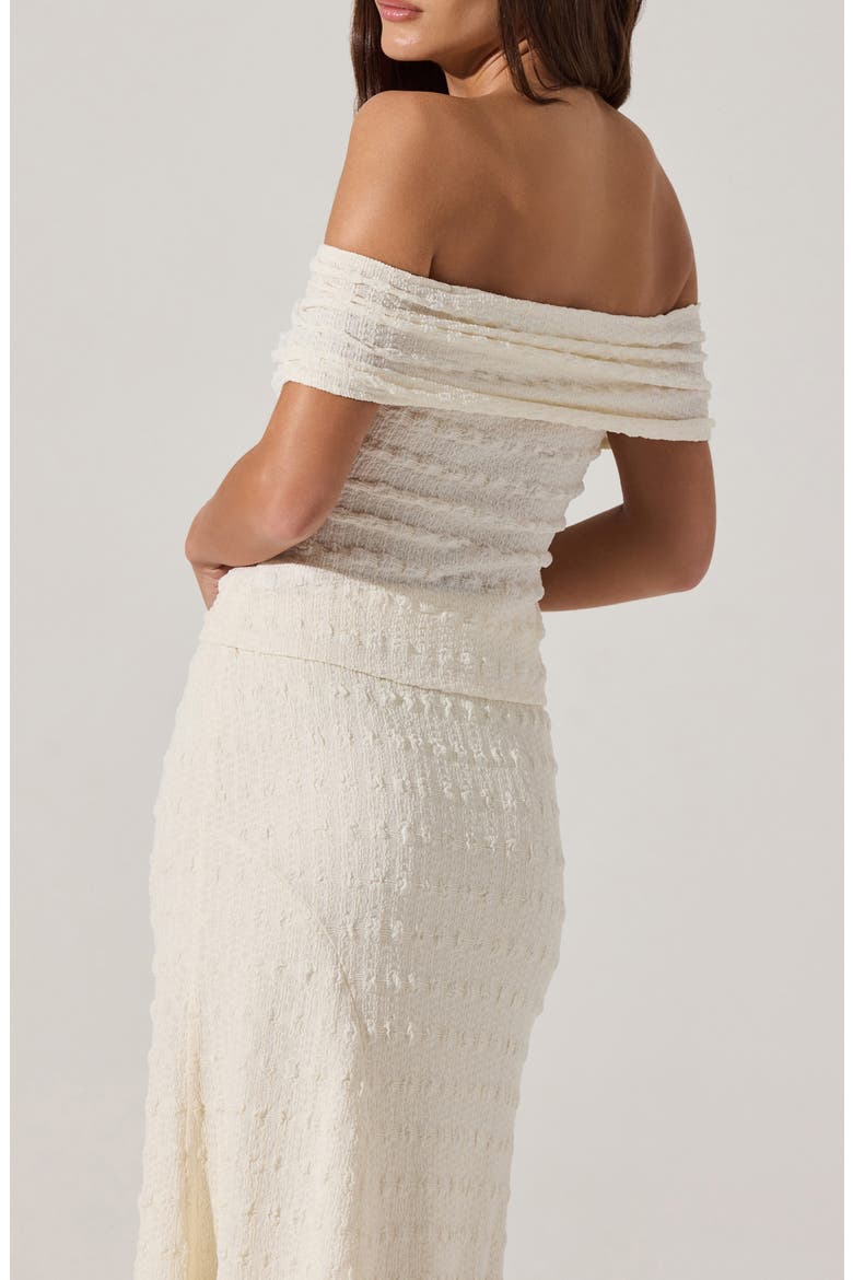 Off the Shoulder Textured Knit Top, Alternate, color, WHITE