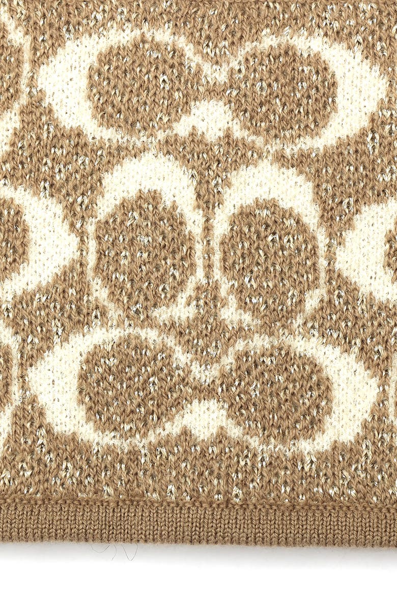 COACH Metallic Signature C Headband, Alternate, color, Grey Birch