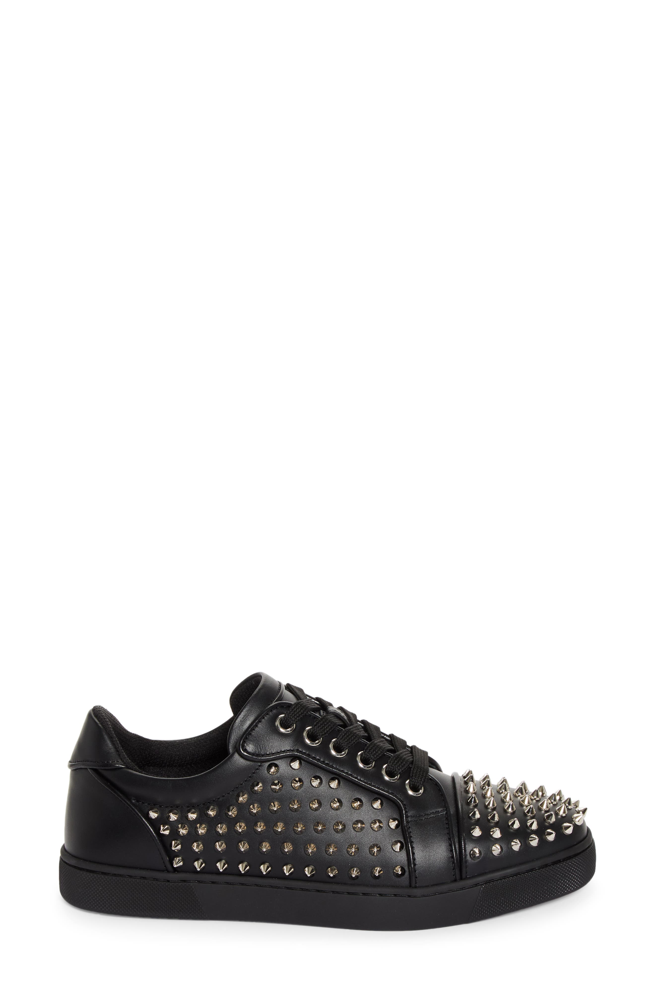 Vieira Night Spikes Low Top Sneaker, Alternate, color, BLACK/ SILVER