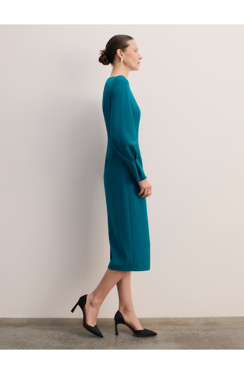 The Fold Aubrey Sculpt Crepe Dress, Alternate, color, Blue