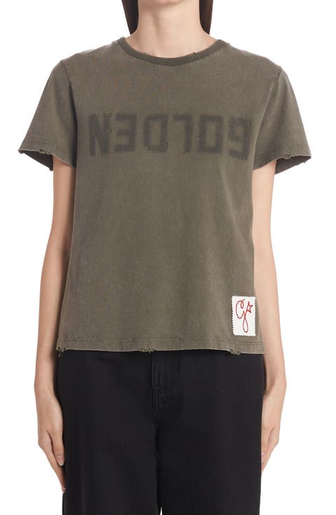 Doris Upside Down Logo Cotton Graphic Tee
