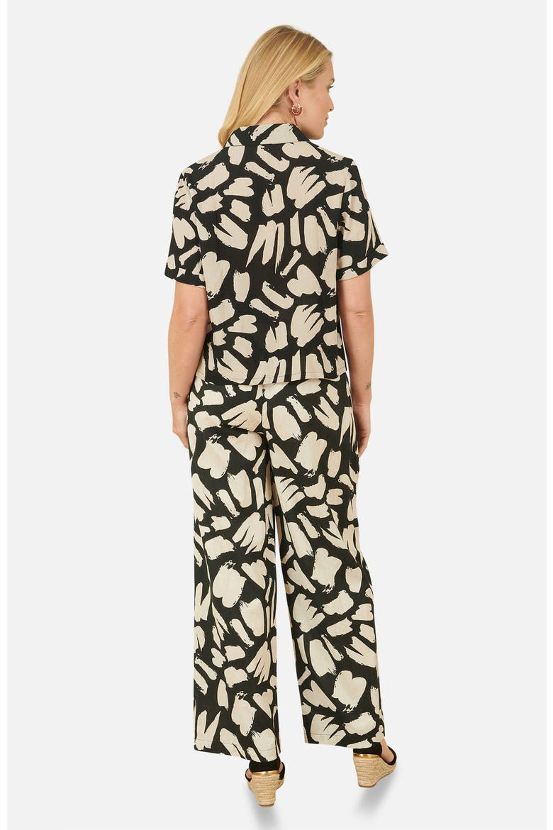 Short Sleeve Printed Relaxed Fit Shirt, Alternate, color, Black