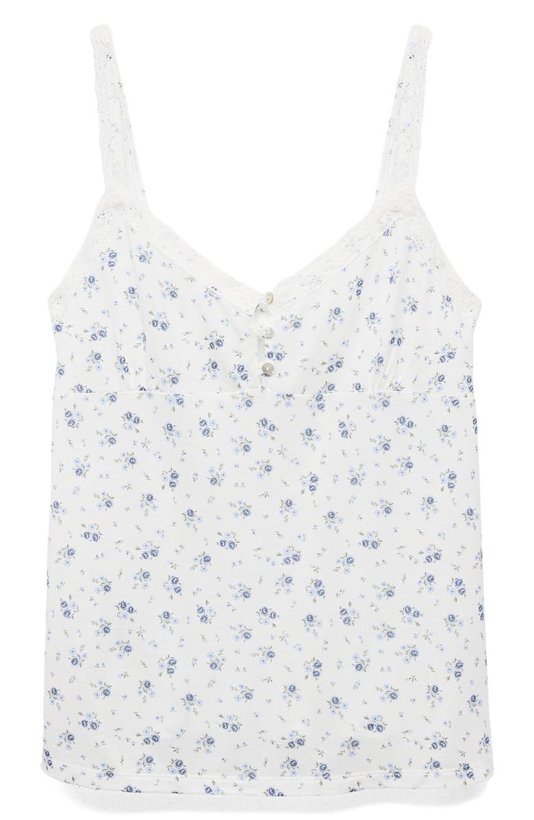 MANGO Floral Print Camisole, Alternate, color, White