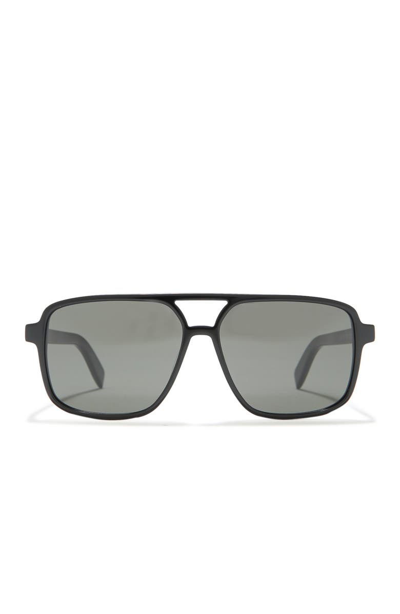 Saint Laurent Square 58mm Sunglasses, Alternate, color, Black Black Grey