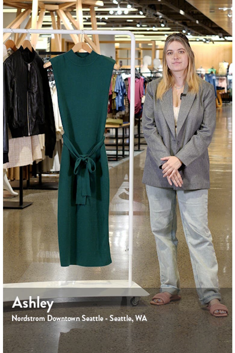 Mock Neck Sleeveless Midi Sweater Dress video