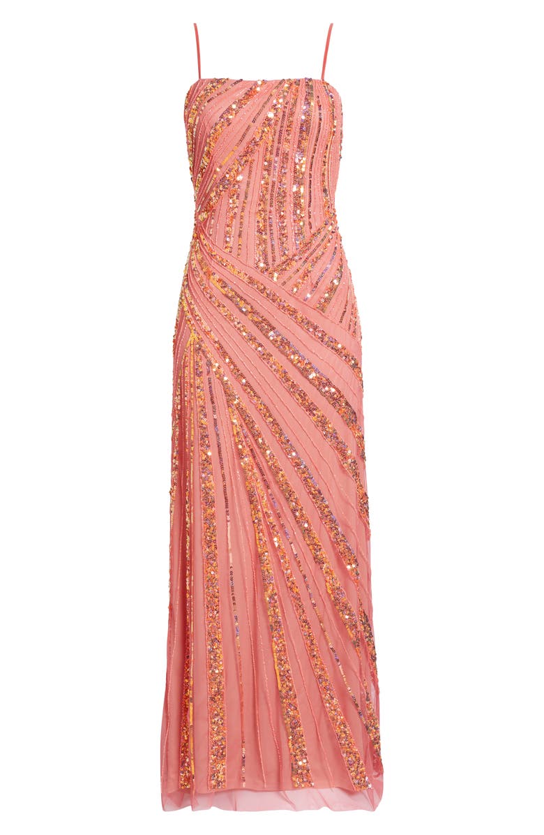 Jump Apparel Embellished Gown, Alternate, color, Orange