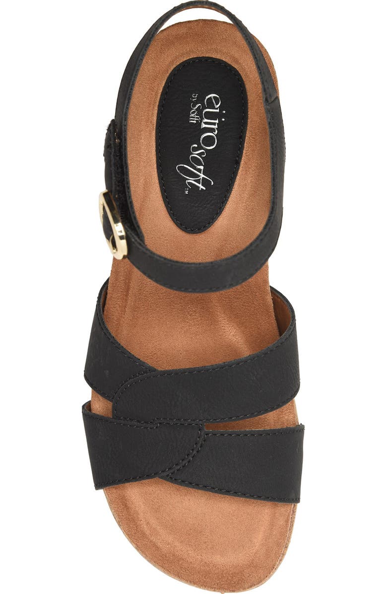 EUROSOFT Tressa Ankle Strap Wedge Sandal, Alternate, color, Black