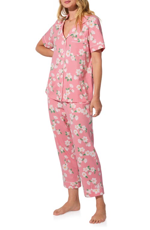 Bedhead Pajamas Print Jersey Crop Pajamas In Purple