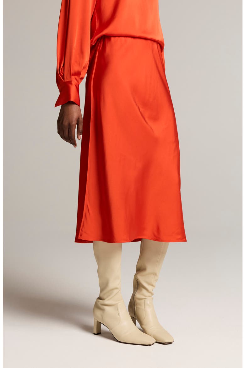 Pull-On Satin Slip Skirt, Alternate, color, 614CRM-CRIMSON