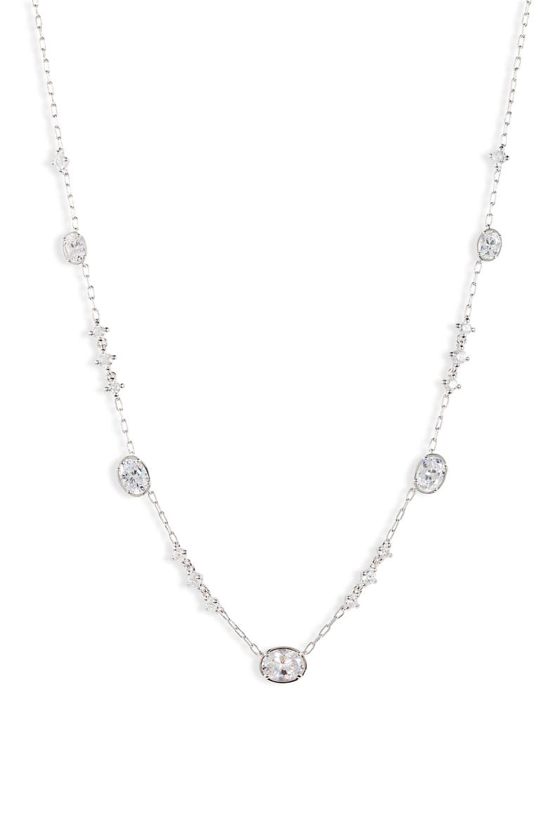 Nadri Issa Cubic Zirconia Station Necklace, Main, color, 