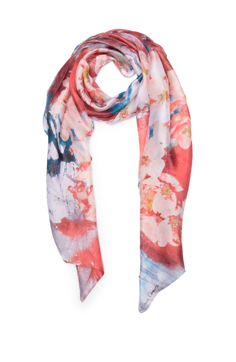 Vince Camuto Water Floral Bias Scarf, Main, color,