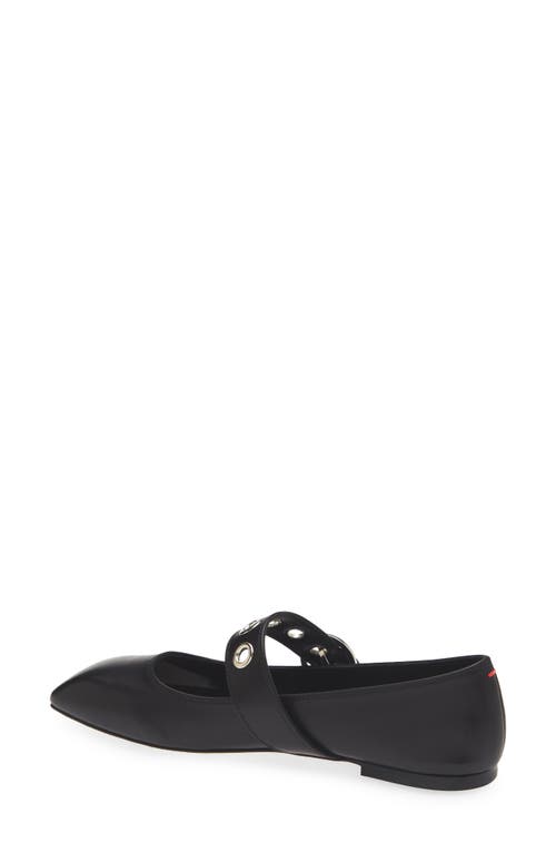 Aeyde Nappa Leather Flats With Circular Hardware Detail In Black