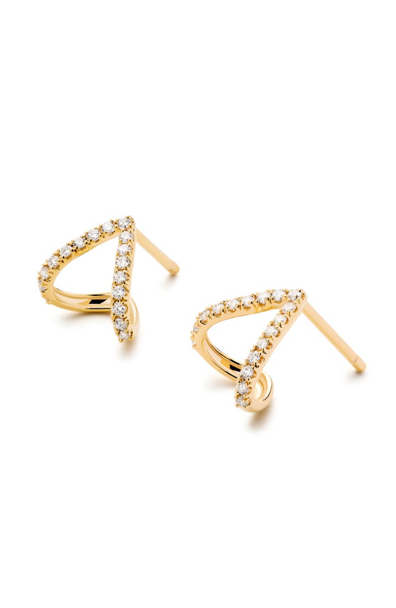 Ana Luisa Solid Yellow Gold - Diamond Velora Huggie Studs, Alternate, color, Gold