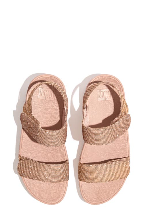 Fitflop Lulu Shimmerlux Adjustable Wedge Sandal In Brown