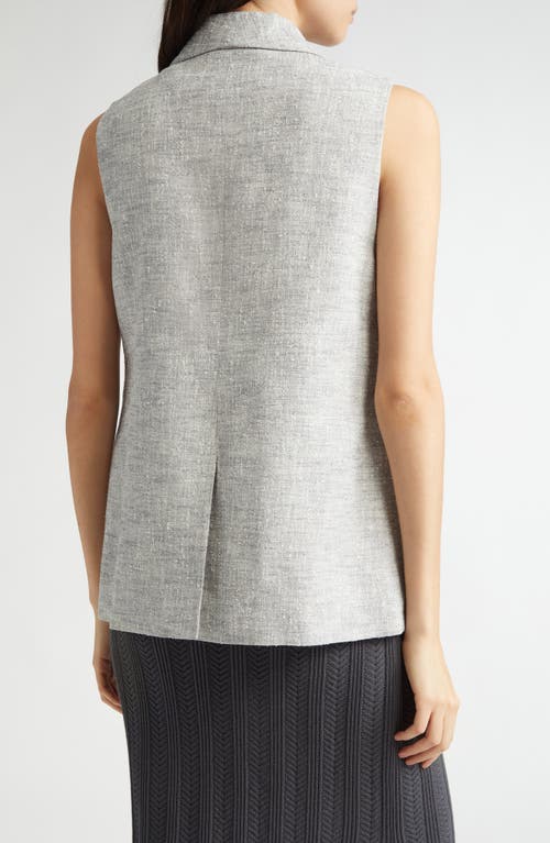 Eleventy Shawl Collar Vest In Light Melange Grey