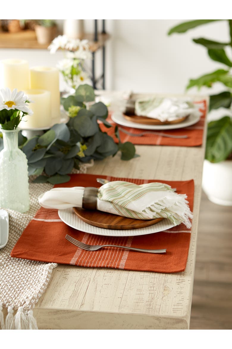 Fiesta Check Placemat Set/6, Alternate, color, Rust