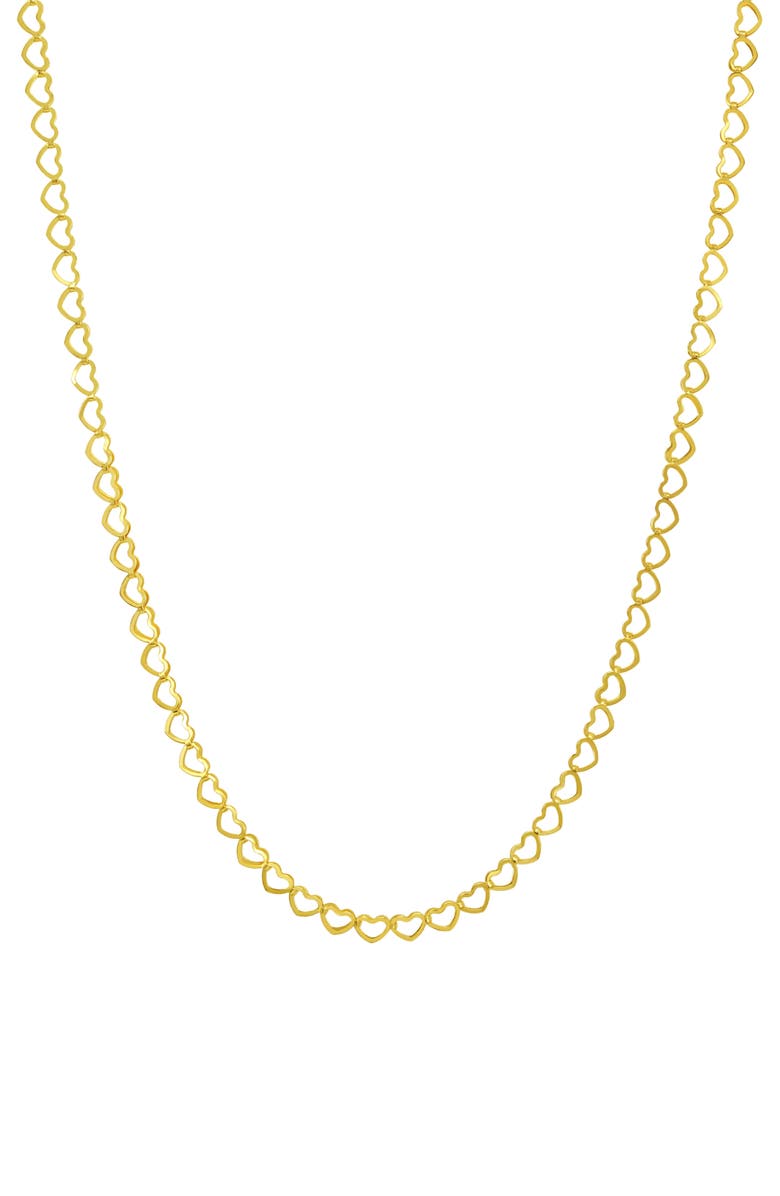 CANDELA JEWELRY Love Heart Chain Necklace, Main, color, Gold