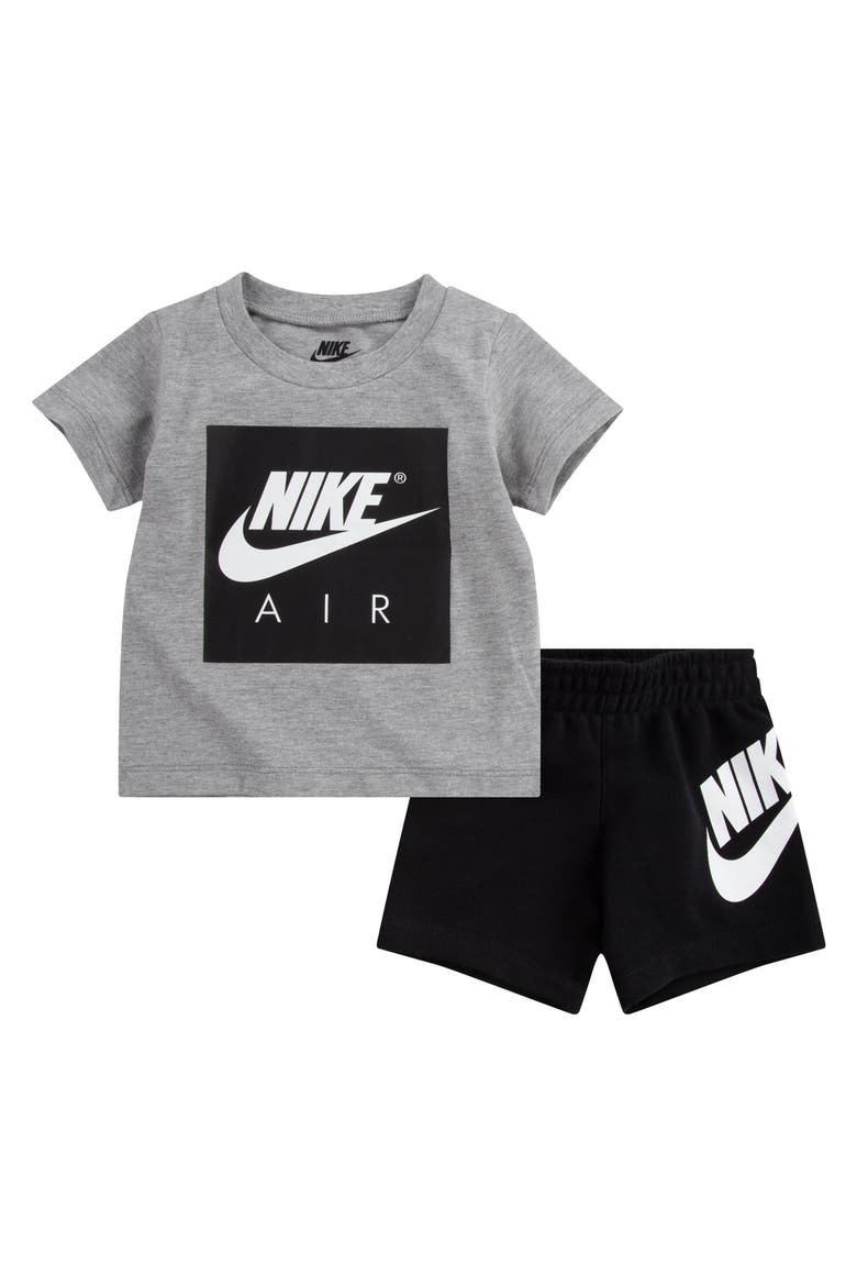 Air Logo Graphic T-Shirt & Shorts Set, Main, color, 023BLACK