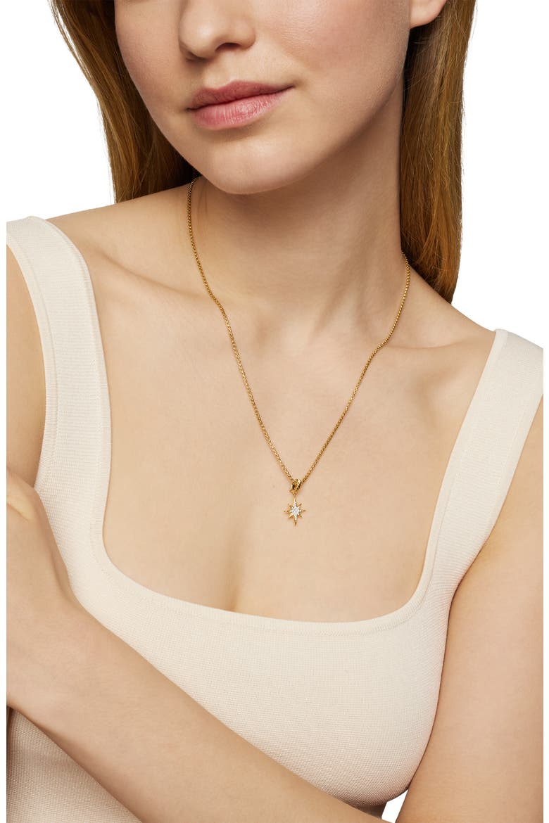 North Star 18K Gold & Pavé Diamond Amulet, Alternate, color, DIAMOND/ YELLOW GOLD