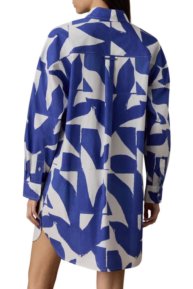 Kova Long Sleeve Cotton Poplin Shirtdress, Alternate, color, SUMMER LEAF