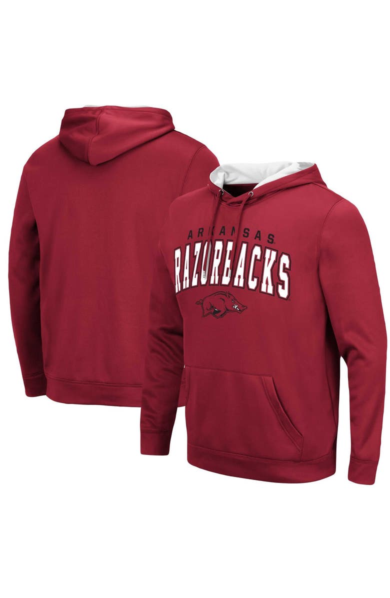 COLOSSEUM Men's Colosseum Cardinal Arkansas Razorbacks Resistance Pullover Hoodie, Main, color,