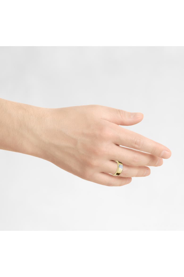 Men's 1Ct Emerald Cut Diamond Wedding Anniversary Ring 14k Gold or Platinum, Alternate, color, 14k Yellow Gold