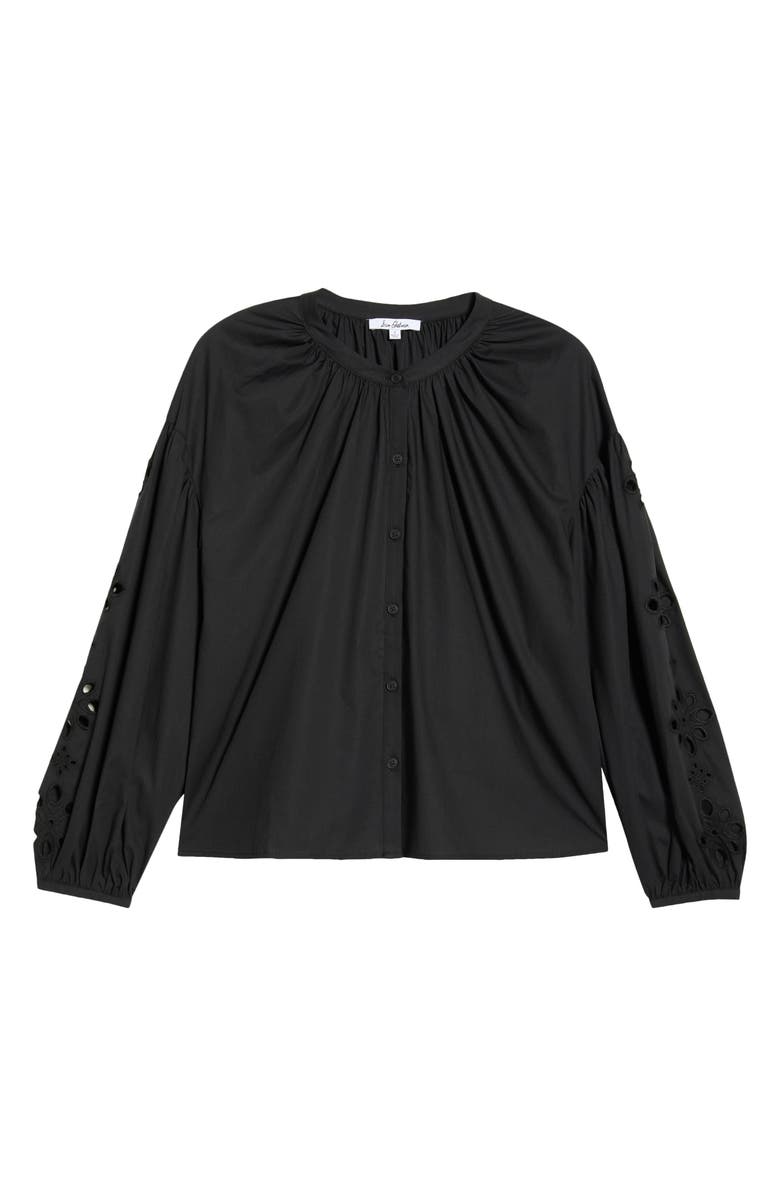 Sam Edelman Embroidered Sleeve Top, Alternate, color, True Black