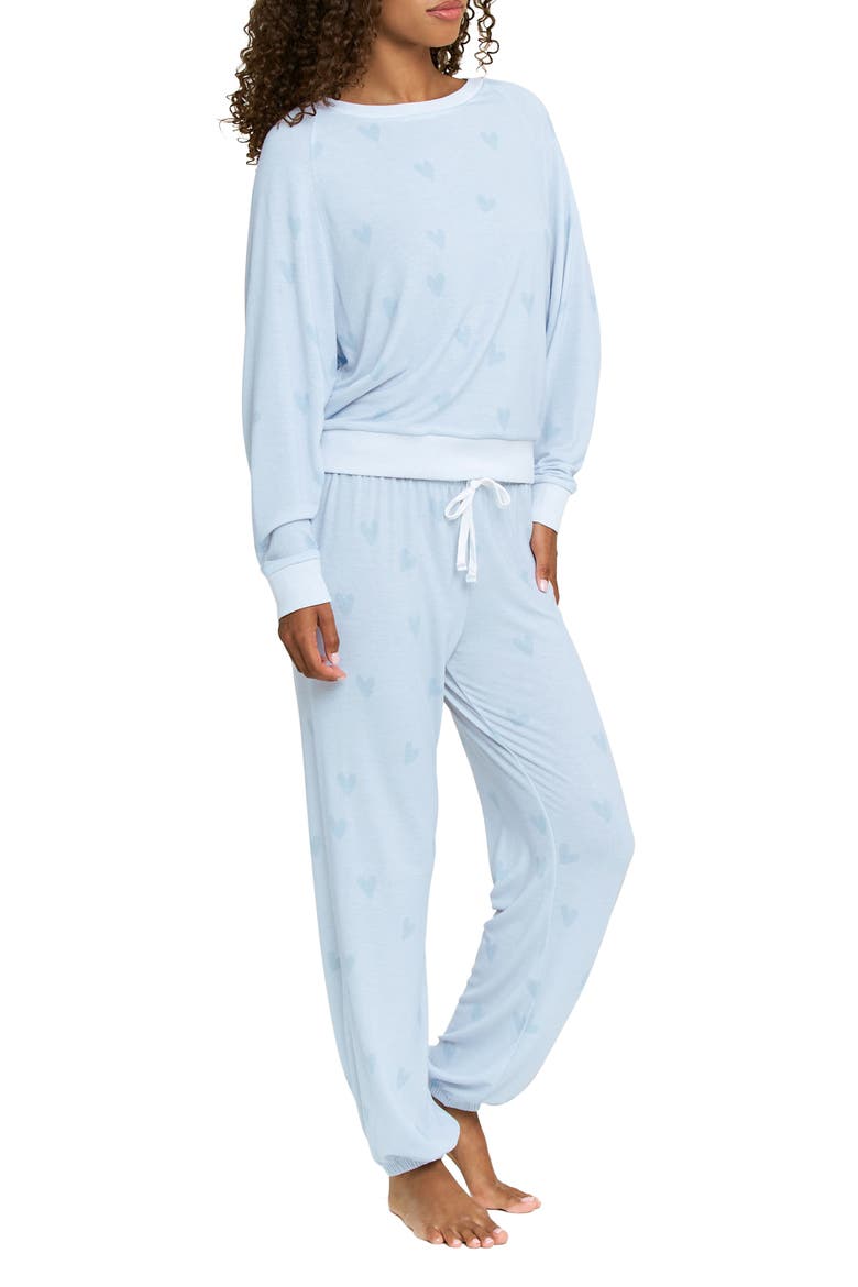 Star Seeker Brushed Jersey Pajamas, Alternate, color, NEWLYWED HEARTS