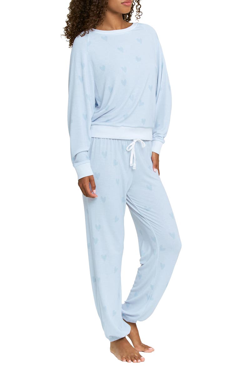 Honeydew Star Seeker Brushed Jersey Pajamas, Alternate, color, Newlywed Hearts