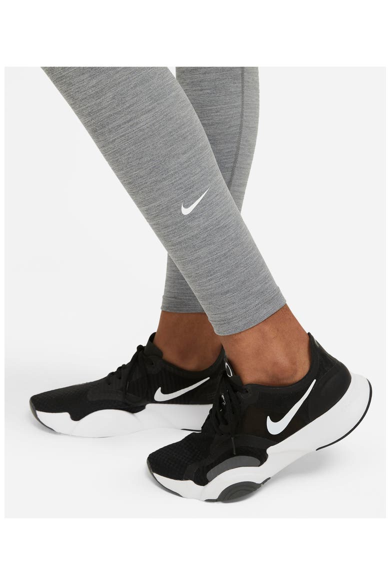 One Dri-FIT Leggings, Alternate, color, IRON GREY/ HEATHER/ WHITE