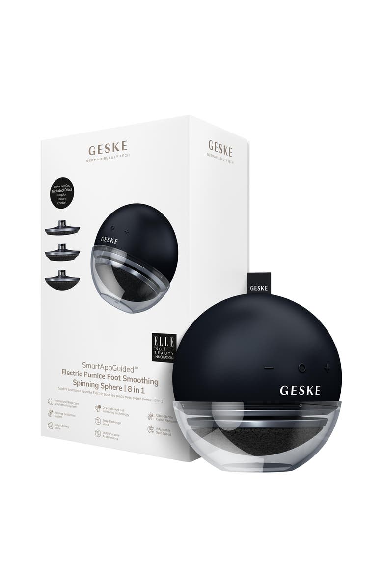 GESKE SmartAppGuided Electric Pumice Foot Smoothing Spinning Sphere | 8 in 1, Main, color, Black