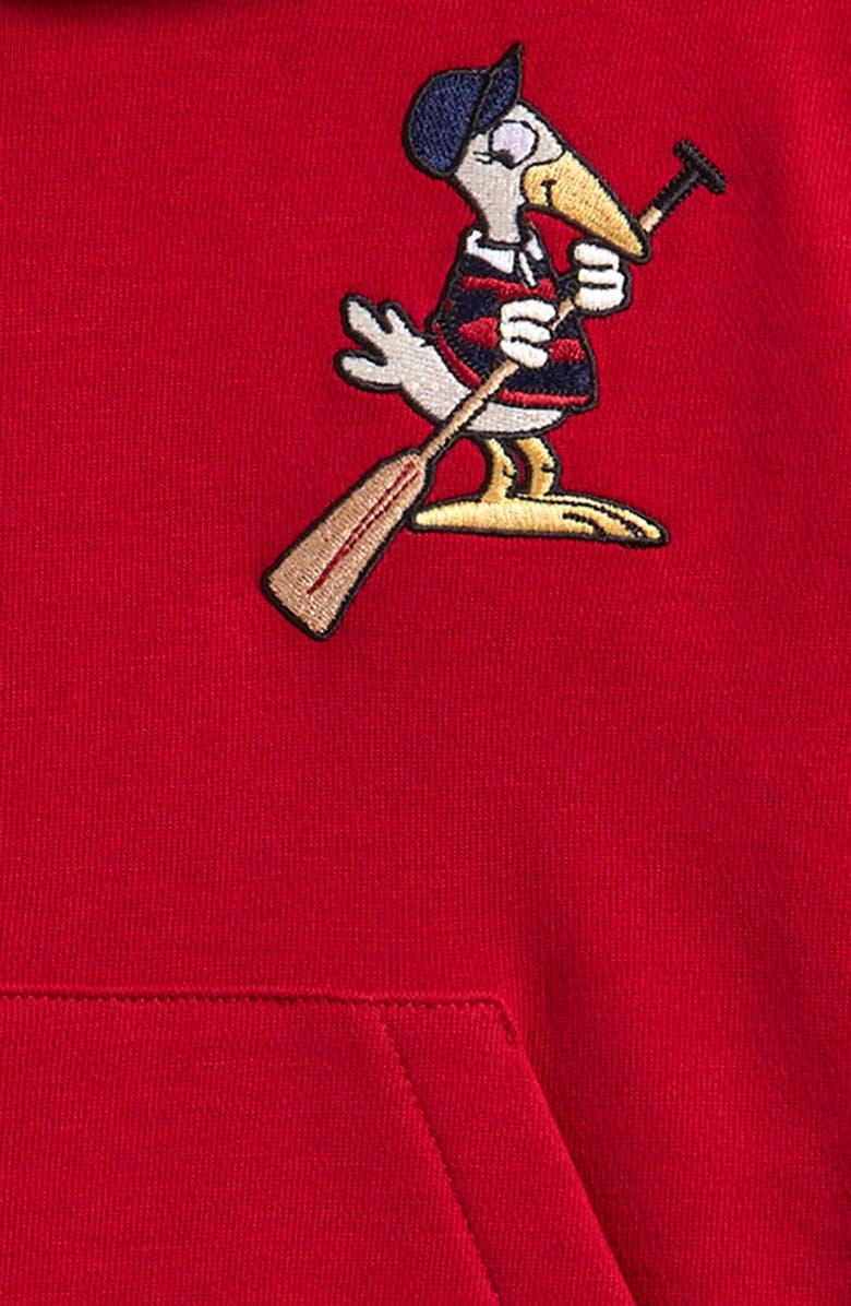 Moncler Kids
 Embroidered Cotton Hoodie, Alternate, color, Red