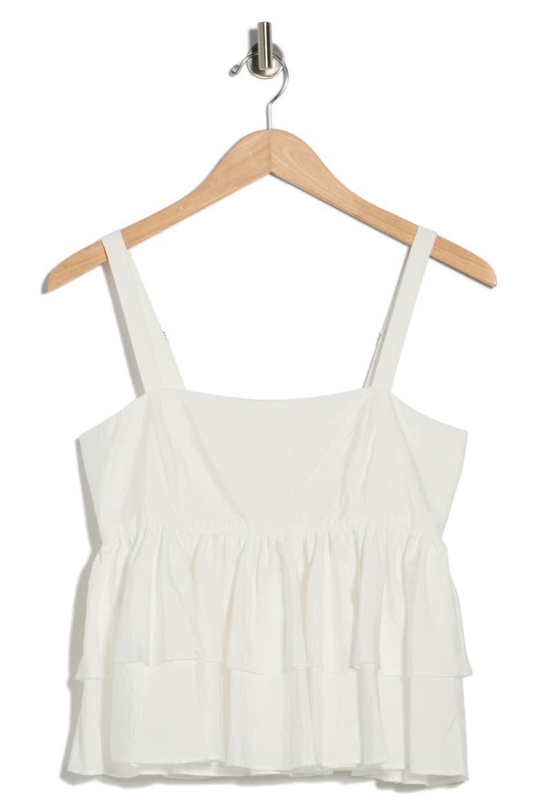 Lilwen Tiered Smocked Cotton Blend Top, Alternate, color, WHITE