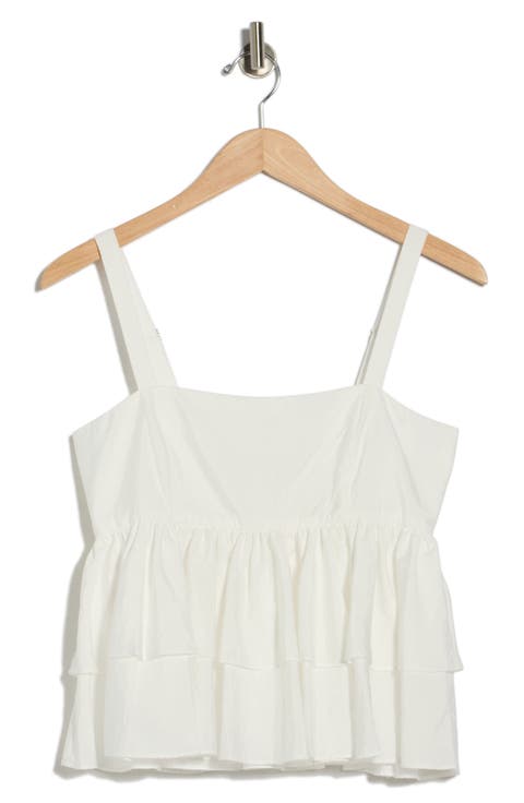 Lilwen Tiered Smocked Cotton Blend Top
